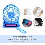 Portable Fan, KaiYeah 3 in 1 4 Vanes Mini USB Rechargeable Fan with Power Bank and Flashlight, Package with Wall... N12
