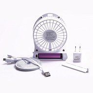 Portable Fan, KaiYeah 3 in 1 4 Vanes Mini USB Rechargeable Fan with Power Bank and Flashlight, Package with Wall... N14