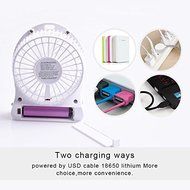 Portable Fan, KaiYeah 3 in 1 4 Vanes Mini USB Rechargeable Fan with Power Bank and Flashlight, Package with Wall... N15