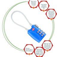 HT Luggage Locks Combination Password Locks Padlocks TSA Approved 3-Digit 4-Pack (Four Color) N25