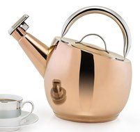 Old Dutch 1876 Dura Copper Ganymede Tea Kettle, 2.75 quart /2.6 L, Titanium N2