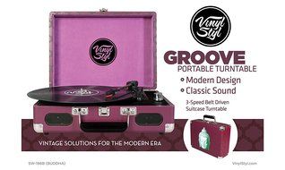 Vinyl Styl Groove Portable 3 Speed Turntable (Buddha Design)