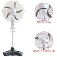 HAITRAL Rechargeable Floor Fan SF-2399R Turbo Force Air Circulator AC/DC Operated with Remote Control&amp;LED Light N2