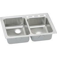 Elkay LR2502 2-Hole Gourmet Lustertone Stainless Steel 33-Inch x 22-Inch Double Basin Top-Mount Kitchen Sink by...