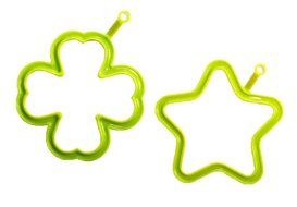 GHMZ Set of 2 Egg and Pancake Mold Shape Set,Star and Flower
