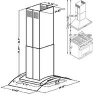 EUREKA 30" Euro Style CC Stainless Steel Island Mount Range Hood.