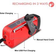KIPOZI Solar Hand Crank AM FM WB NOAA Multifunctional Compact Dynamo Emergency Weather Radio LED Flashlight Smart... N2