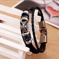 1x Cool Unisex Women Men Punk Wristband Metal Studded Leather Bracelet Gift N3