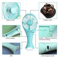 TIanNorth&reg; Portable Handheld Mermaid Fans Rechargeable Air Conditioner Usb Housing Fan 1500mAH Air Conditioning... N4