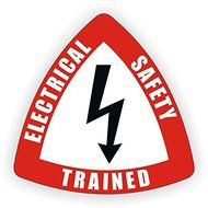 Electrical Safety Trained Hard Hat Sticker / Helmet Decal Label Lunch Tool Box by Jay Graphics