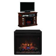 Complete Set Aberdeen Media Mantel in Premium Cocoa with 23" Spectrafire Plus Insert with Safer Plug