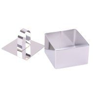 FUBARBAR Mini Cake Cutter Mold Decorating Pastry Ring with Pusher 3 X 2 Inch Stainless Steel Assorted Shape(Round) N5