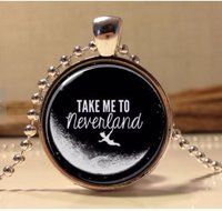 Peter Pan Jewelry, Peter Pan Necklace Peter Pan art pendant jewelry. Take me to Neverland