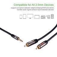 Sinseader 6.6ft 3.5mm to 2RCA Audio Auxiliary Stereo Y Splitter Cable Male to Male input amplifier or receiver... N6