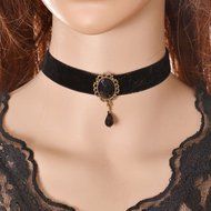 cloth choker waterdrop rhinestone collar necklaces for women bijouxs collie