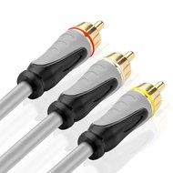 TNP Premium 3 RCA Cable (15 FT) - 3RCA AV RCA Composite Video + 2RCA Stereo Audio M/M Male to Male Gold Plated... N2