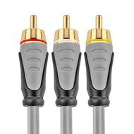 TNP Premium 3 RCA Cable (15 FT) - 3RCA AV RCA Composite Video + 2RCA Stereo Audio M/M Male to Male Gold Plated... N3