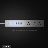 HAVIT USB Power Strip/PowerPort Strip, with 4-Port USB Charging Stations and 3 AC Outlets Plus, Home/Office Surge... N2