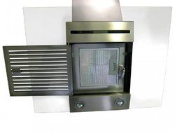 Ancona Slanted Glass and Stainless Steel 600 CFM Wall Mount Range Hood, 36-Inch N2