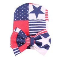 Newborn Baby Girls Toddler Stripe Hospital Cap Infant Comfy Bowknot Beanie Hat N5