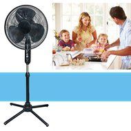 Oscillating Pedestal 16-Inch Stand Fan Quiet Adjustable 3 Speed, Black
