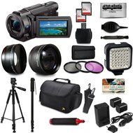 Sony FDR-AX53 4K Ultra HD Handycam Camcorder Video Camera + 60" Tripod + 67" Monopod + SD Card + Filter + Bag...