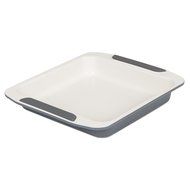 Viking Culinary Ceramic Non-Stick Bakeware Square Cake Pan, 9 Inch, Cream/Gray