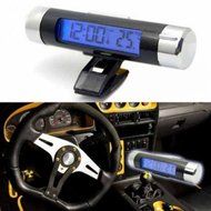 PLEXXA&reg; Car Air Vent Clip Clock, 2-in-1 LCD Digital Automotive Electronic Multi-functional Car Thermometer with...