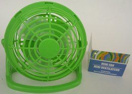 MINI FANS for Crafting 4.5"H*4.5"W*3.5"D Enclosed Fans Battery: SELECT: Blue Green Red Batteries (Green w Batteries) N5