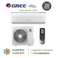 GREE Vireo 24,000 BTU Wall Mounted Ductless Mini Split Heat Pump System 208-230 VAC N9