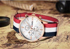 AutumnFall&reg; Luxury Lady Watches Classics Canvas Band Analog Watch Quartz Wrist Watches Gift (E) N3
