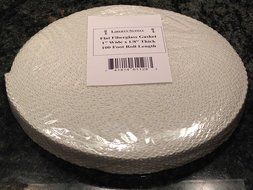 Wood Stove Door Gasket, Fiberglass Rope Seal. Flat 1/8" x 1" wide x 100 ft. roll N2