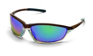 MCR Safety SH13G Shock Safety Glasses with Chameleon/Clear Chrome Frame and Emerald Mirror Lens by MCR Safety