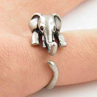 Summer Style Adjustable Burnished Elephant Animal Wrap Rings for Women and Girls N2