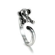 Summer Style Adjustable Burnished Elephant Animal Wrap Rings for Women and Girls N3