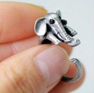 Summer Style Adjustable Burnished Elephant Animal Wrap Rings for Women and Girls N4