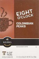 Eight O'Clock Colombian Peaks Medium Roast Coffee K-Cup Packs - 18 CT N3