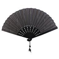 Unisex Hollow Rib Hand Fan Japanese Folding Fan Pocket Fan Grey N5