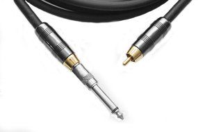 WOVTE RCA Stereo Jack to 6.35mm Mono Plug TS Adaptor Pack of 4 N6