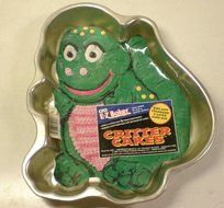 GS EZ Baker Cake Pan ~ Dinosaur Critter Metal Mold ~ Easy to Decorate Like Barney