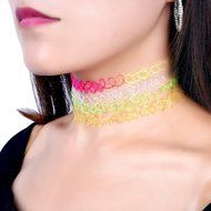 FENICAL Choker Necklace Stretch Gothic Tattoo Henna Elastic Choker Necklace Set 12-Pack N4