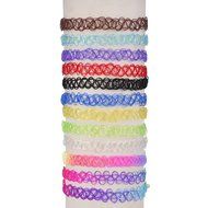 FENICAL Choker Necklace Stretch Gothic Tattoo Henna Elastic Choker Necklace Set 12-Pack N5