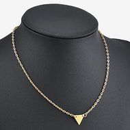 Women Charm Simple Gold Plated Sequins Small Triangle Pendant Necklace Jewelry N3