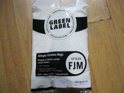 (5 FJM Bags + 2 Filters) for MIELE Vacuum Cleaners. Allergen, High Filtration Synthetic Bags. By Green Label.