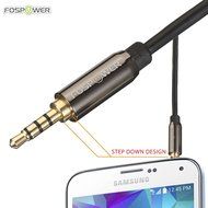 FosPower (4 Inch) 3.5mm Male to 3.5mm Female Auxiliary 4-Conductor TRRS Stereo Audio Extension Cable [24K Gold...