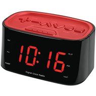 SYLVANIA SCR3128-RED 1.2" Dual Alarm Clock Radio (Red)