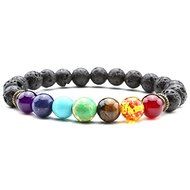 7 Gemstone Chakra Lava Rock Stone Spacer Healing Bead Bangle Bracelet Reiki Gift N3