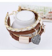 Fashion Women Bracelet Jewelry Leather Infinity Charm Cuff Bangle Wrap Gift N5