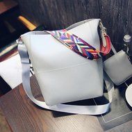 AutumnFall Women Shoulder Vintage Leather Female Bag Crossbody Shoulder Bags+Clutch Bag (Black) N7