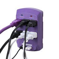 Surge Protector, Electronics Charging Station, 6 Outlet 2 USB Port Wall Adapter with Safety Indicator Lights -... N8